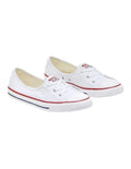 Converse Chuck Taylor All Star Ballet Lace Optical Sneaker in White, featuring a clean, low-profile design with ballet-inspired laces for a chic, feminine look.