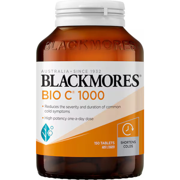 Blackmores Bio C 1000mg Vitamin C Tablets 150 Pack – Immune Support Supplement Bottle