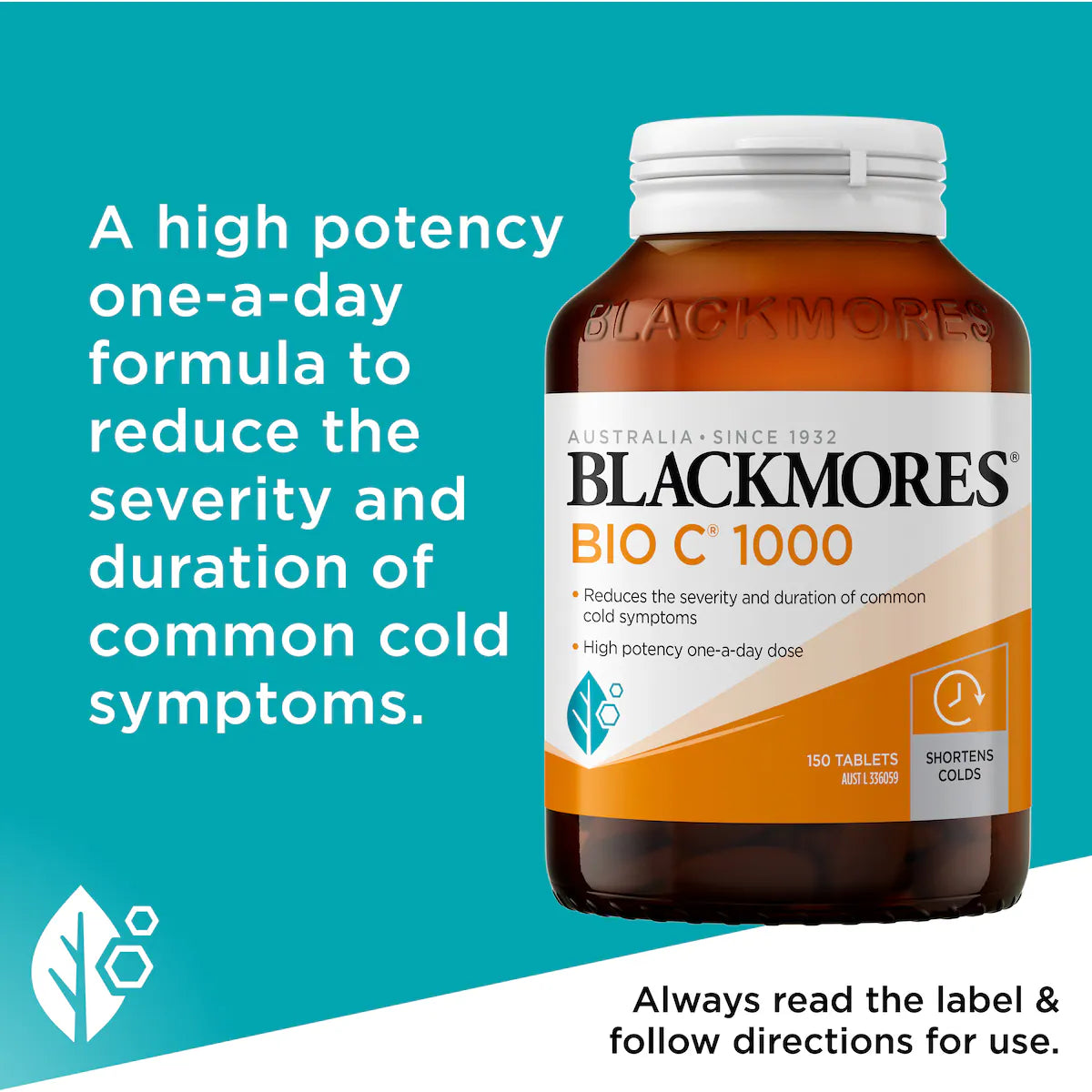 Blackmores Bio C 1000mg Vitamin C Tablets 150 Pack – Immune Support Supplement Bottle