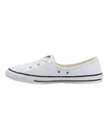 Converse Chuck Taylor All Star Ballet Lace Sneaker in White, offering a sleek, low-profile design with ballet-inspired laces for a feminine touch.