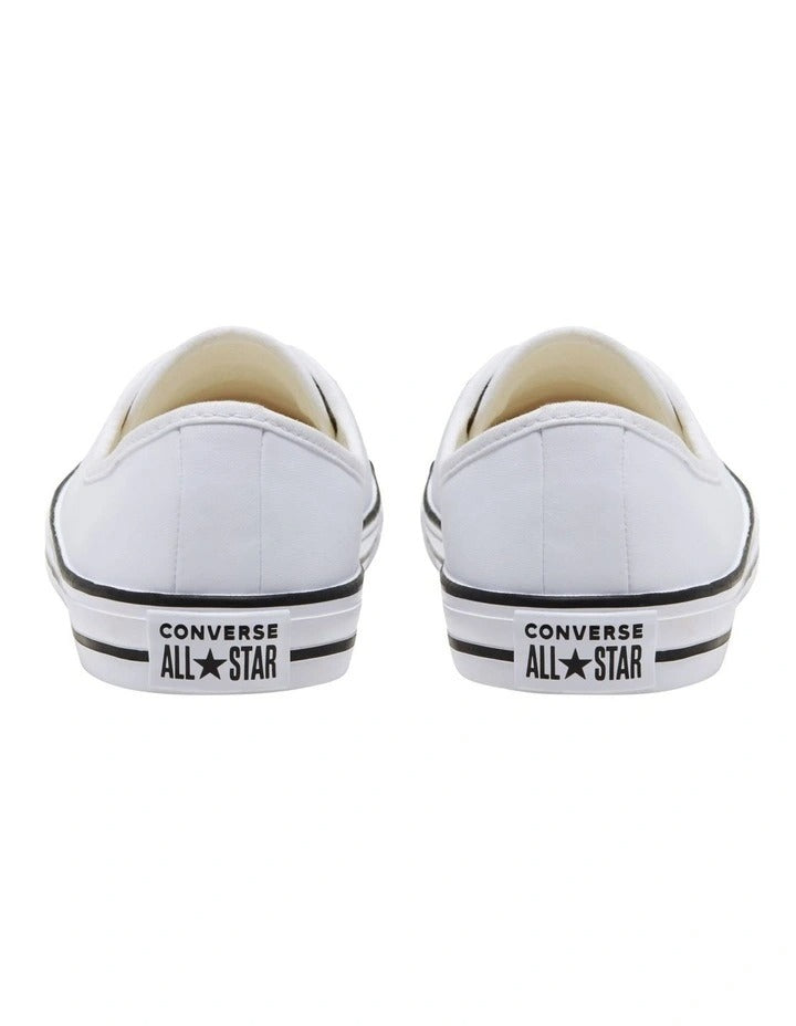 Converse Chuck Taylor All Star Ballet Lace Sneaker in White, offering a sleek, low-profile design with ballet-inspired laces for a feminine touch.