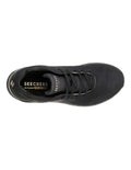 Skechers Uno Stand On Air Leather Sneaker in Black with cushioned comfort and stylish modern design