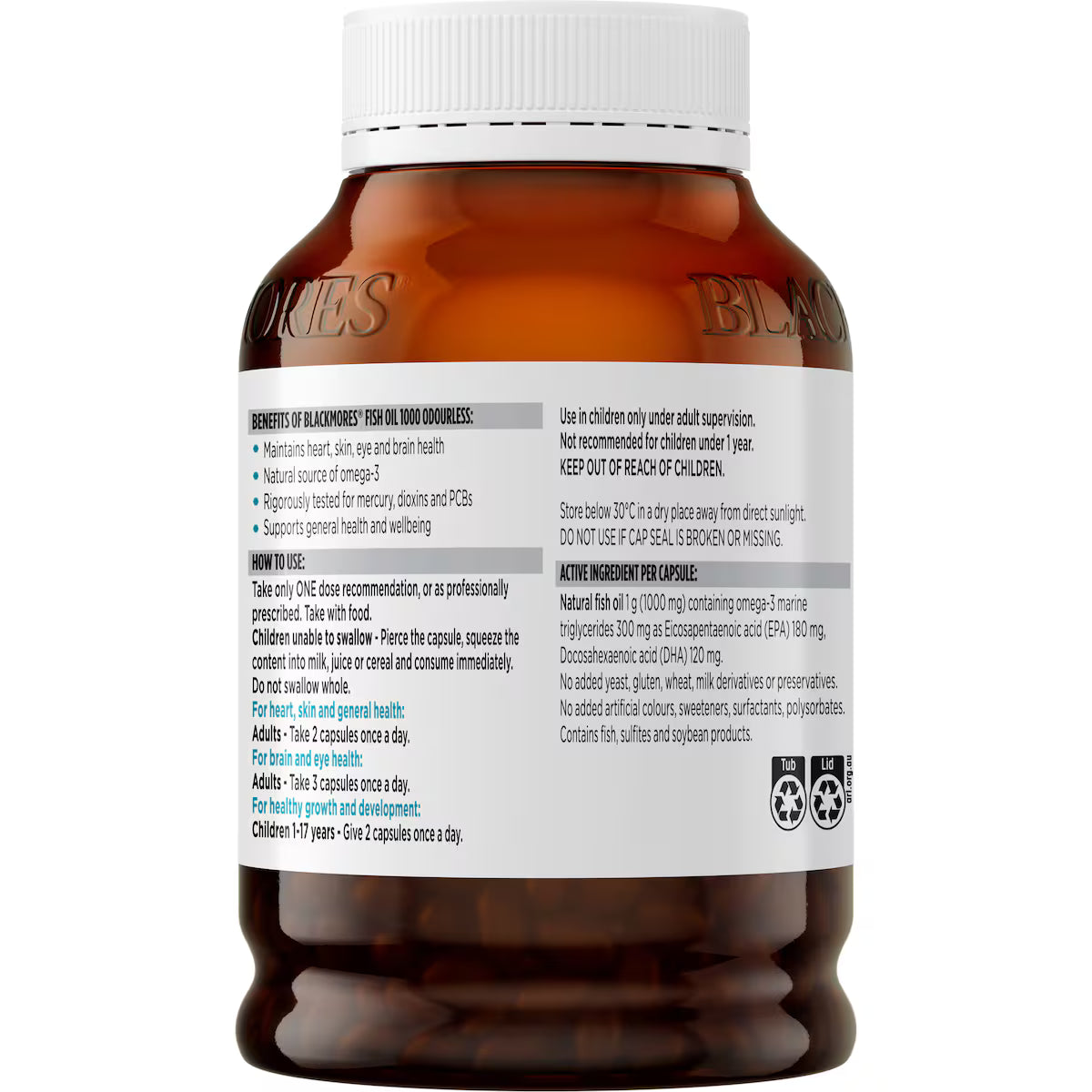 nd a clear cap, showcasing high-quality fish oil for heart and brain health.