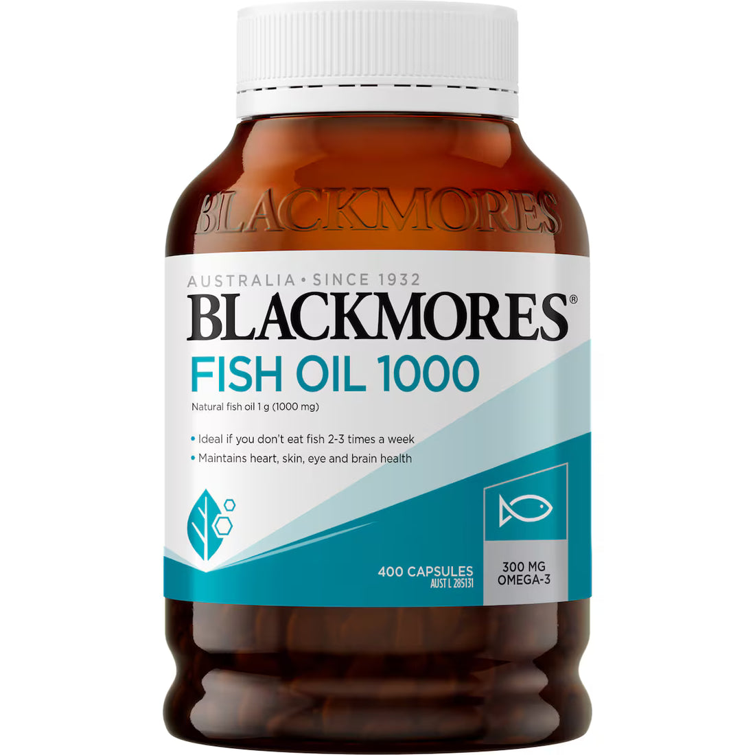 Blackmores Fish Oil 1000mg Omega-3 Capsules 400 pack – High-quality omega-3 supplement for heart and brain health.