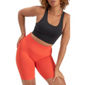 Women's Move Seamless Crop Bra in nylon elastane with high neckline, pullover design, medium support, and moisture-wicking fabric.