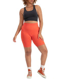 Women's Move Seamless Crop Bra in nylon elastane with high neckline, pullover design, medium support, and moisture-wicking fabric.