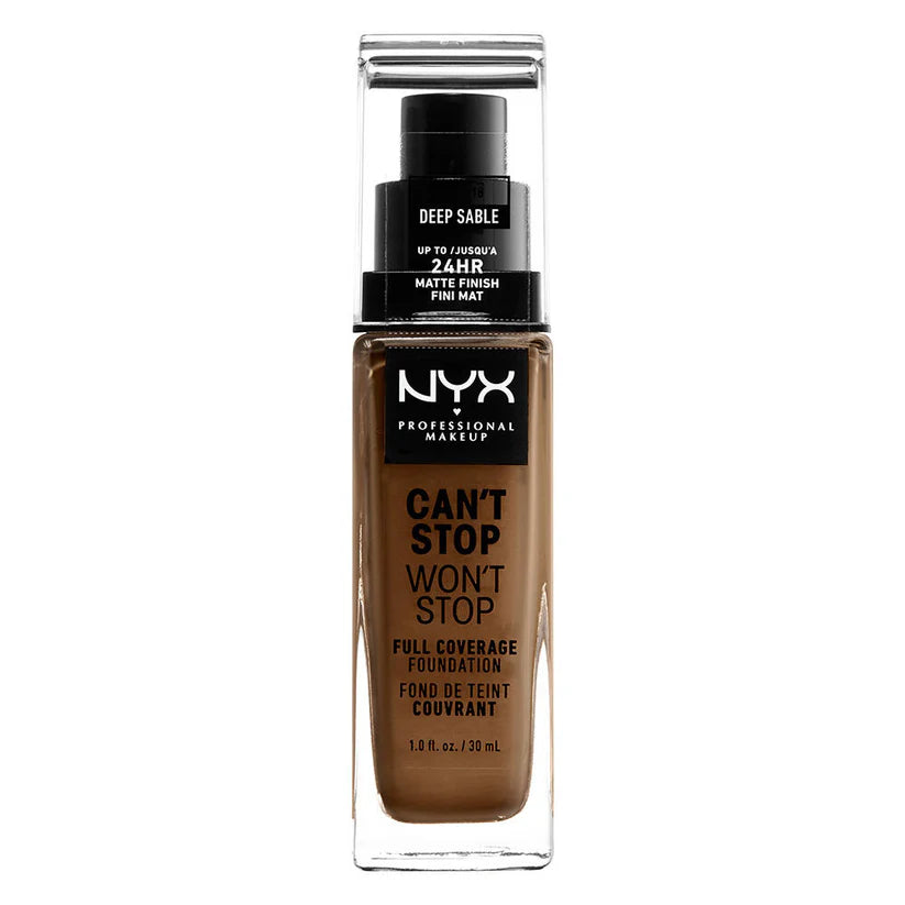NYX Can’t Stop Won’t Stop Full Coverage Foundation Deep Sable 30ml