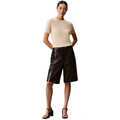 Calvin Klein women’s 100% viscose top with classic fit and ribbed knit trim – minimalist essential in refined style