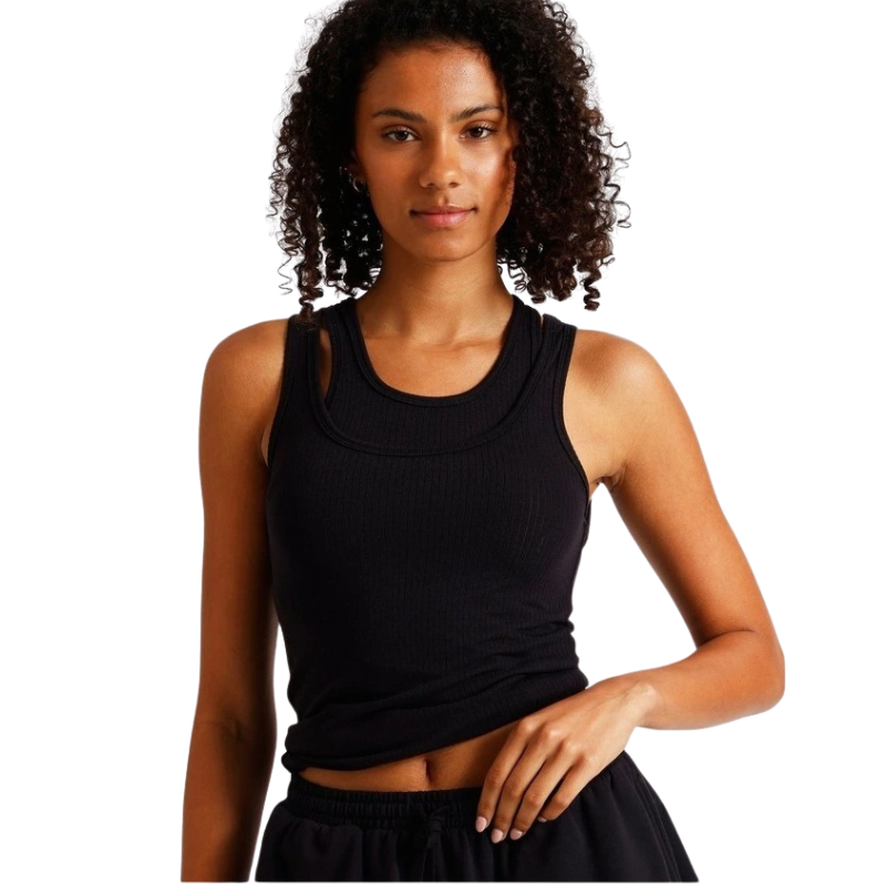 Chloe & Lola women’s loungewear double layer tan top with sleeveless design – exclusive to Myer