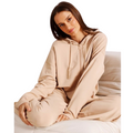 Chloe & Lola Loungewear Double Zip Hoodie in soft cotton-modal blend, featuring a hood, long sleeves, and zip fastening.
