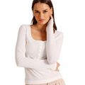 Chloe & Lola Loungewear Long Sleeve Henley Top in soft, breathable fabric.