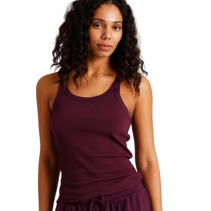 Chloe & Lola Loungewear Rib Tank in Plum
