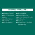 List of natural product ingredients on a green background