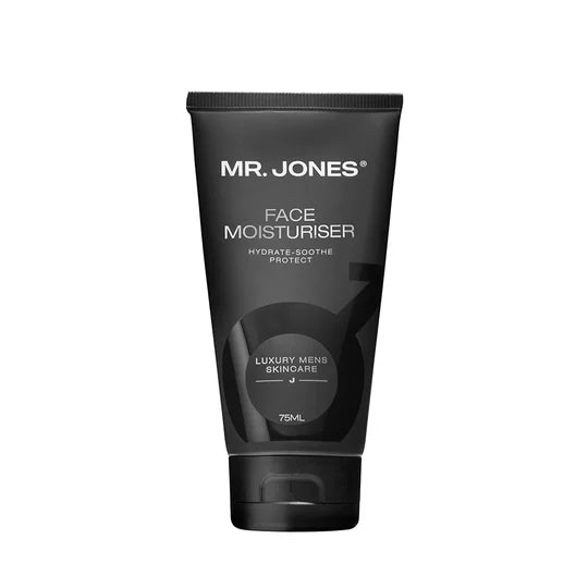 Men’s face moisturiser in sleek packaging for daily hydration, designed for smooth, healthy, and refreshed skin