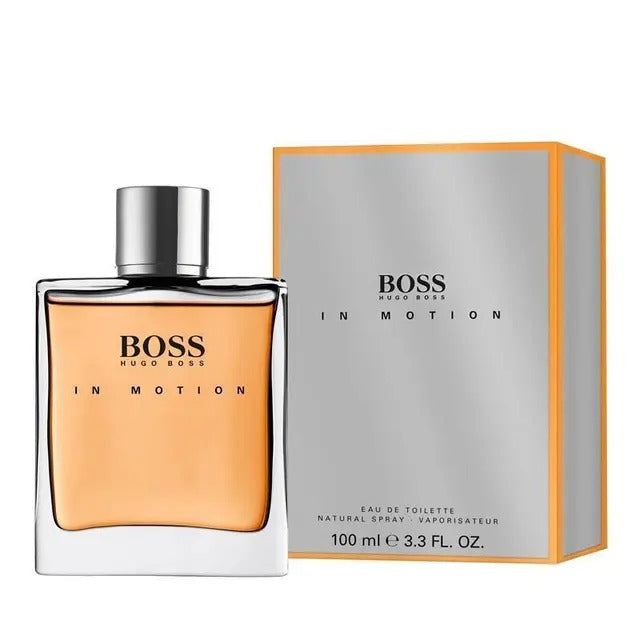 Hugo Boss In Motion Eau de Toilette 100ml round silver bottle with modern design