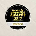 Badge for beauty shortlist awards 2017 winner on a textured background