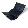 Elegant black genuine leather women’s wallet and card holder with secure locker — stylish and premium accessory by LeatherLuxe