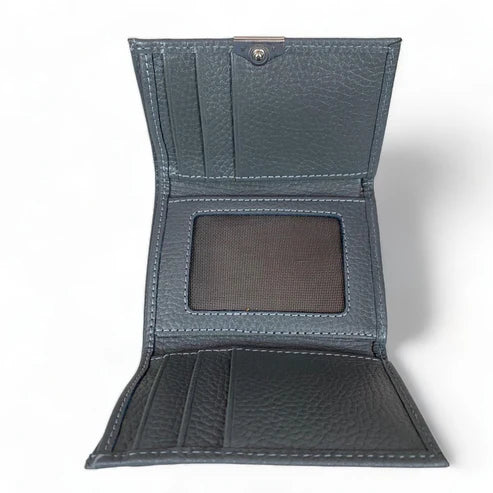 Elegant black genuine leather women’s wallet and card holder with secure locker — stylish and premium accessory by LeatherLuxe