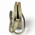 Cream leather women’s shoulder bag and crossbody by LeatherLuxe – elegant, premium quality handbag with adjustable strap and gold-tone hardware.