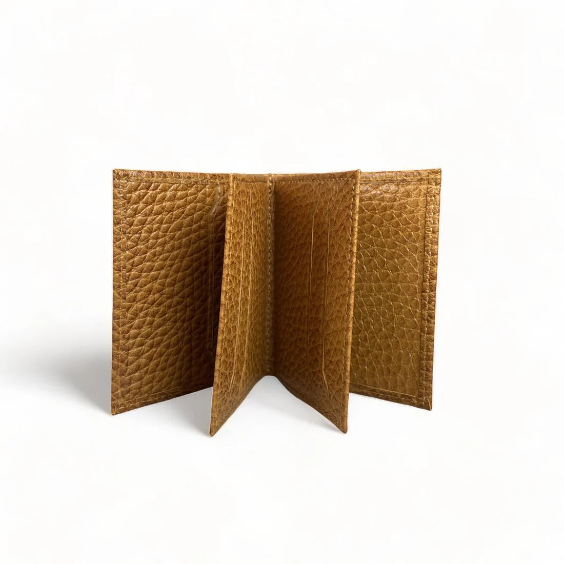 LeatherLuxe genuine leather card holder wallet in premium finish, showcasing sleek minimalist design and multiple card slots.