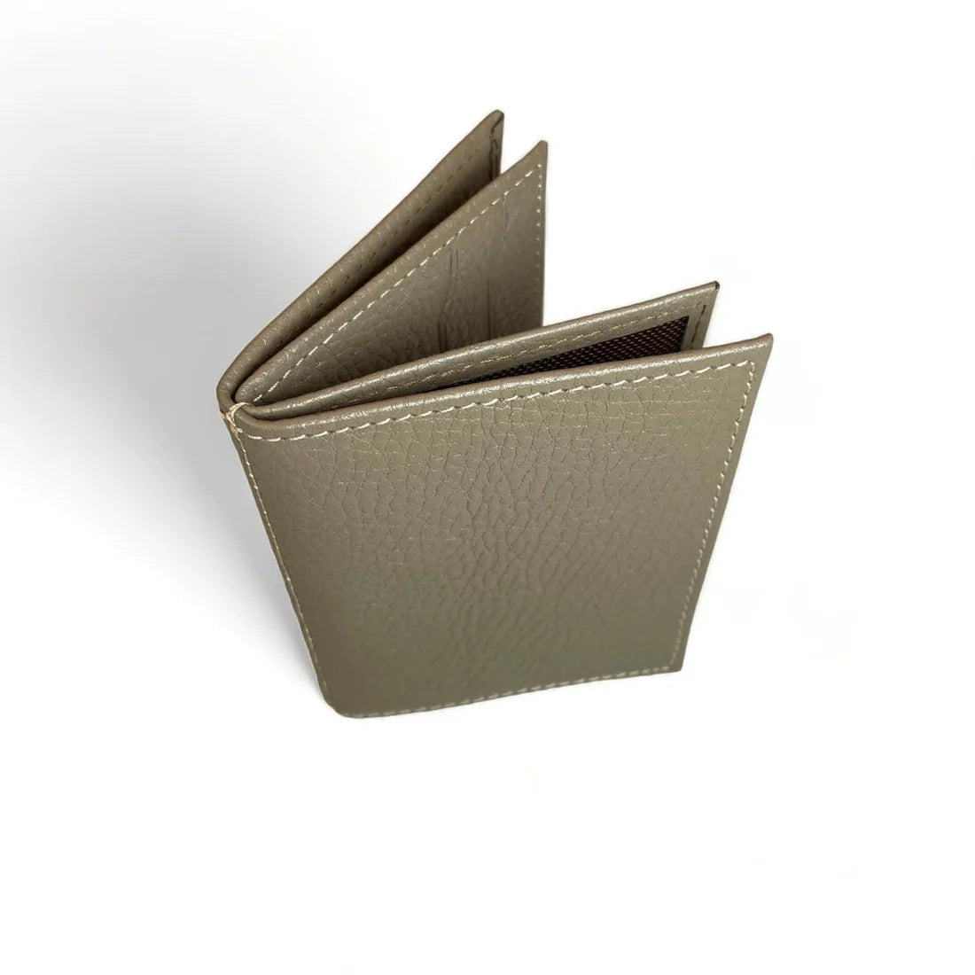 LeatherLuxe genuine leather card holder wallet in premium finish, showcasing sleek minimalist design and multiple card slots.