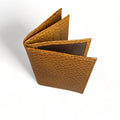 LeatherLuxe genuine leather card holder wallet in premium finish, showcasing sleek minimalist design and multiple card slots.