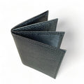 LeatherLuxe genuine leather card holder wallet in premium finish, showcasing sleek minimalist design and multiple card slots.