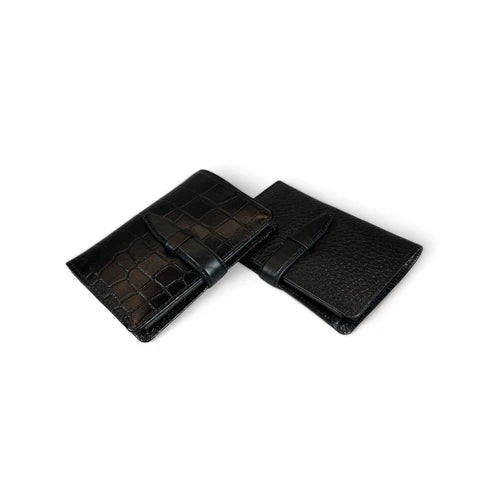 LeatherLuxe Black Genuine Leather Wallet with Card Holder – Premium Men’s Slim Bifold Wallet