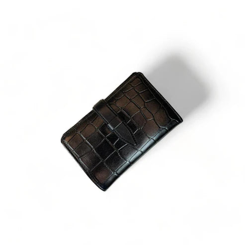 LeatherLuxe Black Genuine Leather Wallet with Card Holder – Premium Men’s Slim Bifold Wallet