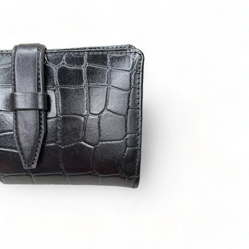 LeatherLuxe Black Genuine Leather Wallet with Card Holder – Premium Men’s Slim Bifold Wallet