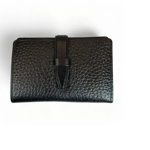 LeatherLuxe Black Genuine Leather Wallet with Card Holder – Premium Men’s Slim Bifold Wallet