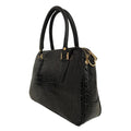 LeatherLuxe Black Crocodile-Style Leather Office Shoulder Bag – Premium functional leather bag with elegant crocodile texture and adjustable strap.