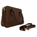 LeatherLuxe brown leather office bag with adjustable shoulder strap, durable stitching, and premium finish — stylish and functional for business and daily use.