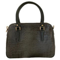 Silver crocodile leather office bag for professionals, stylish luxury business bag with textured design and premium finish