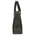 Silver crocodile leather office bag for professionals, stylish luxury business bag with textured design and premium finish