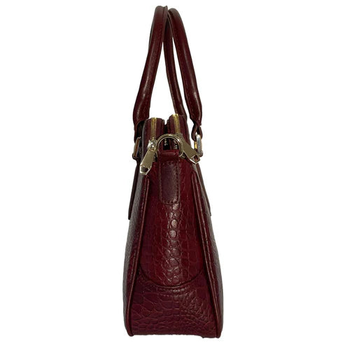 LeatherLuxe premium red leather office bag for professionals, stylish shoulder bag with sleek design, durable craftsmanship, and elegant finish.