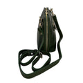 Elegant green crocodile-pattern leather clutch crossbody bag with gold hardware and detachable strap, perfect for evening or casual outings.