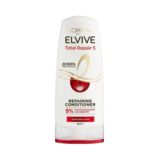 L'Oreal Elvive Total Repair 5 conditioner bottle on a white background