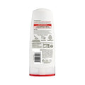 Back view of a hair care product packaging with text and a barcode on a white background