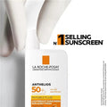 La Roche-Posay Anthelios sunscreen bottle with branding on a white background