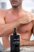 Men’s body moisturiser in sleek packaging, designed for daily hydration and smooth skin nourishment