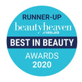 Badge for 'Runner-Up Best in Beauty' at beautyheaven.com.au awards 2020