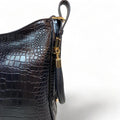 Premium black crocodile leather tote bag for women – elegant professional handbag for work and travel, featuring spacious design and luxury finish