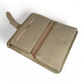 Elegant premium cream leather clutch by LeatherLuxe with sleek design and built-in phone compartment – luxury women’s accessory for everyday and evening use.