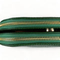 Elegant green leather women's shoulder bag by LeatherLuxe with crossbody strap, premium finish, and stylish modern design.