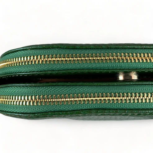 Elegant green leather women's shoulder bag by LeatherLuxe with crossbody strap, premium finish, and stylish modern design.