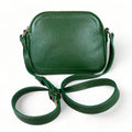 Elegant green leather women's shoulder bag by LeatherLuxe with crossbody strap, premium finish, and stylish modern design.