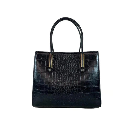 LeatherLuxe black women's leather handbag – premium shoulder and crossbody bag with elegant design and durable stitching