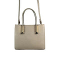 LeatherLuxe cream women’s leather handbag — elegant shoulder and crossbody bag with premium soft finish and gold hardware.