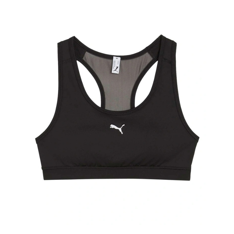 Black sports bra with Puma logo on a white background